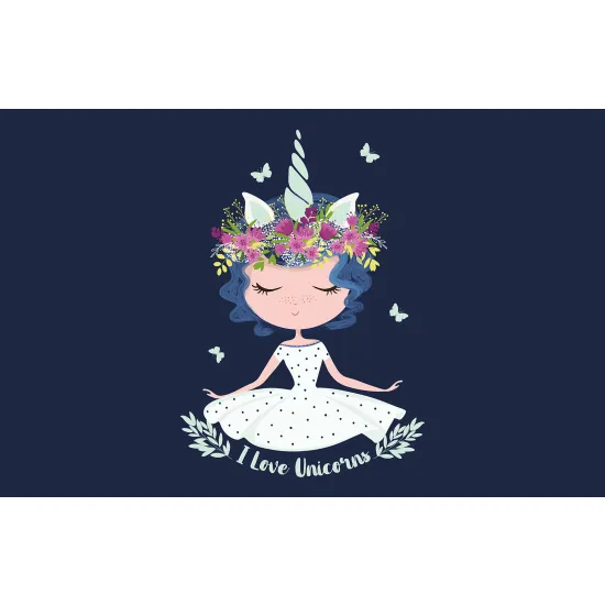 Papier peint panoramique Enfants - Fille Licorne