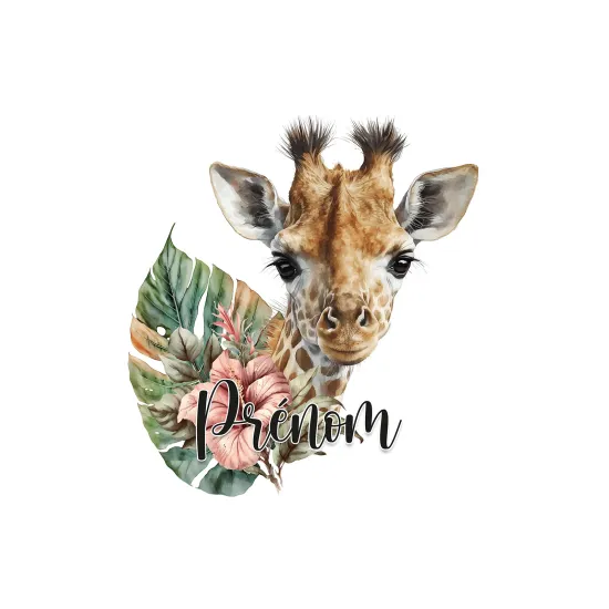 Personalized Panoramic Wall Mural - Wallpaper for Kids - Giraffe