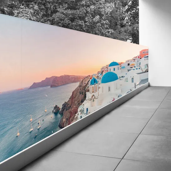 Brise vue Trompe l'œil - 120x300 cm - Santorin