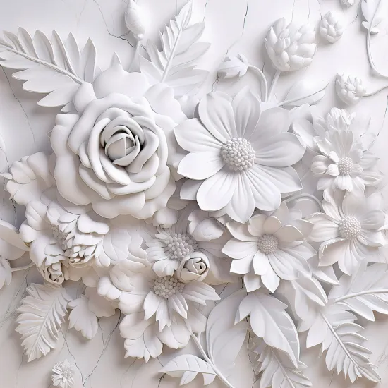 Papier peint panoramique - Fleurs 3D
