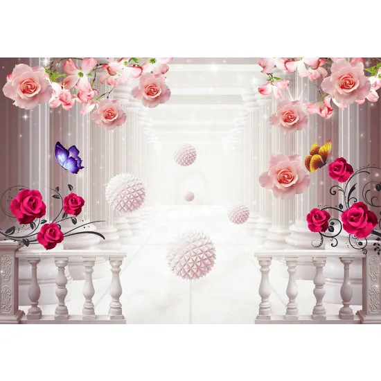 Papier peint panoramique - Fleurs Design 3D