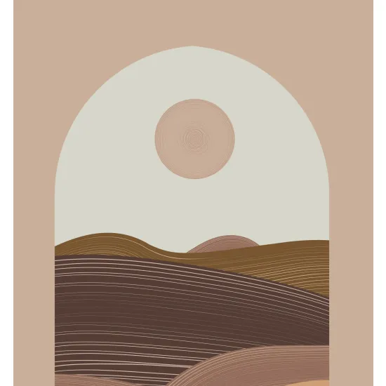 Panoramic Wallpaper - Wall Mural - Boho Landscape