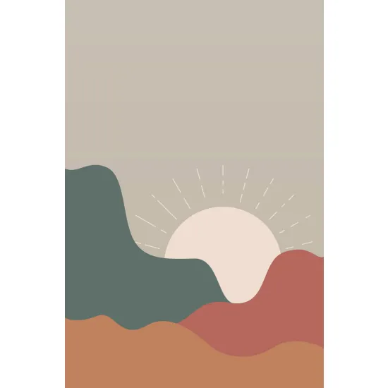 Panoramic Wallpaper - Wall Mural - Boho Landscape