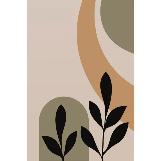 Panoramic Wallpaper - Wall Mural - Boho Leaves