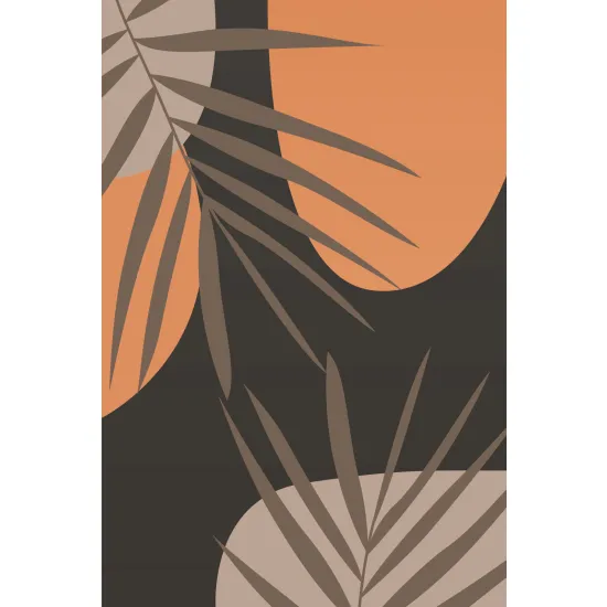 Panoramic Wallpaper - Wall Mural - Boho Leaves