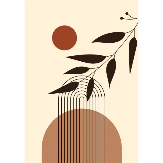 Panoramic Wallpaper - Wall Mural - Boho Leaf