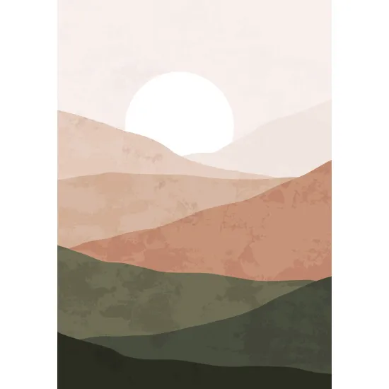 Panoramic Wallpaper - Wall Mural - Boho Landscape