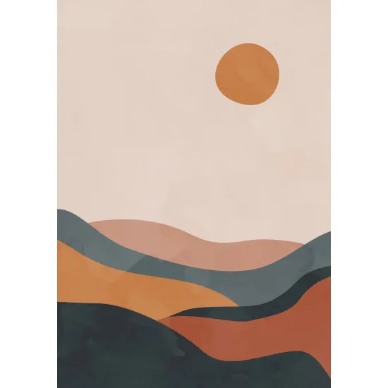 Panoramic Wallpaper - Wall Mural - Boho Landscape
