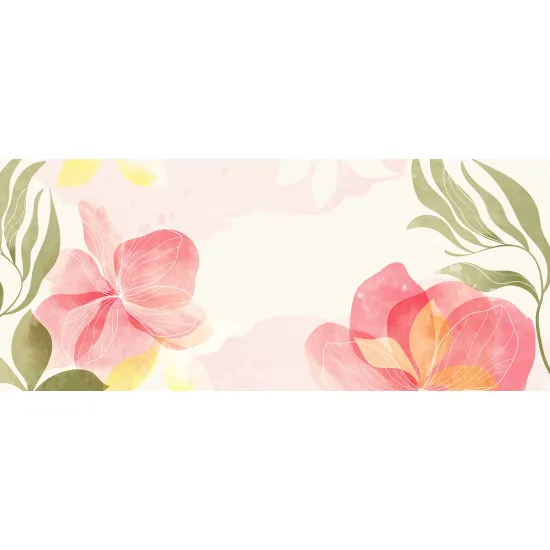 Panoramic Wallpaper - Wall Mural - Flowers