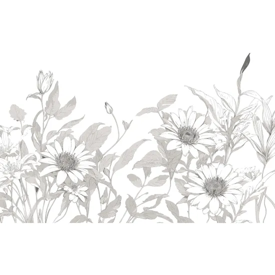 Panoramic Wallpaper - Wall Mural - Flowers