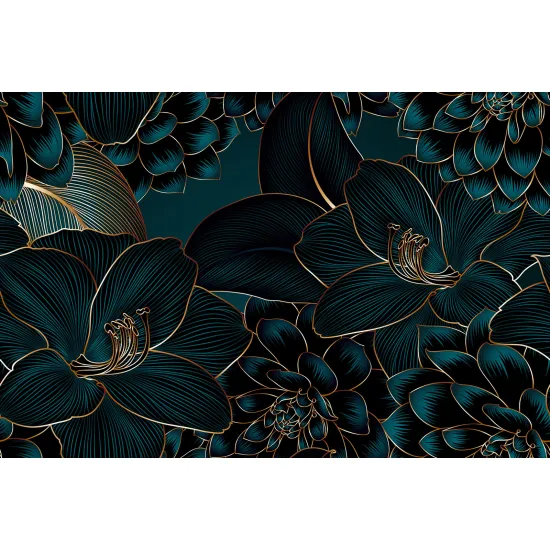 Panoramic Wallpaper - Wall Mural - Flowers