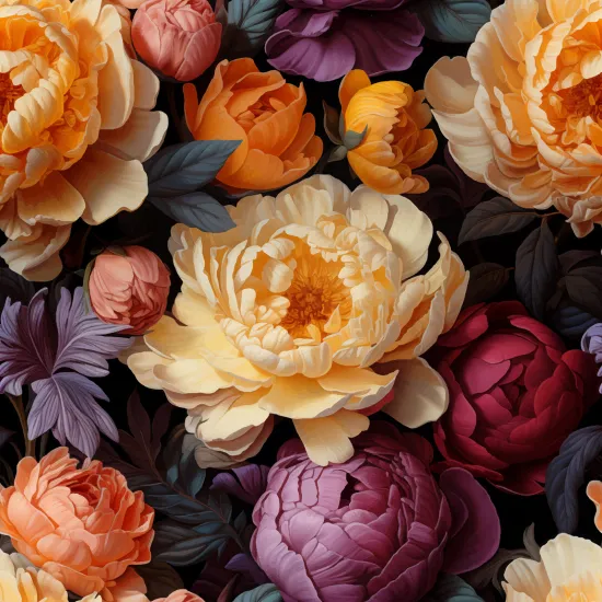 Panoramic Wallpaper - Wall Mural - Peonies
