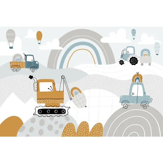 Panoramic Wallpaper - Wall Mural Children - Construction