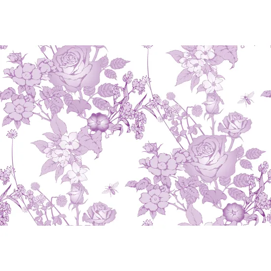 Panoramic Wallpaper - Wall Mural - Flowers