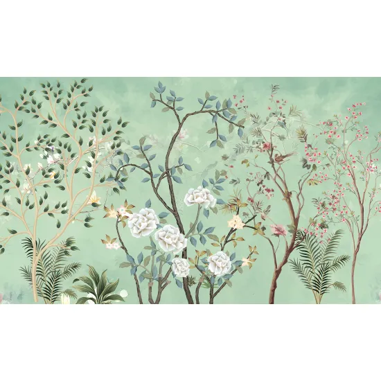 Panoramic Wallpaper - Wall Mural - Flowers