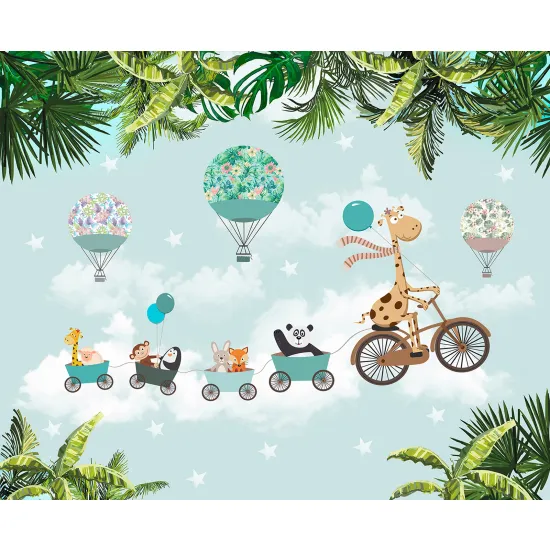Panoramic Wallpaper - Wall Mural Children - Animals