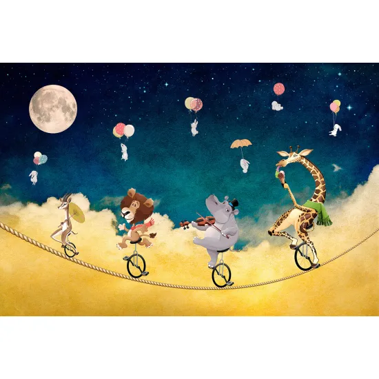 Panoramic Wallpaper - Wall Mural Children - Animals