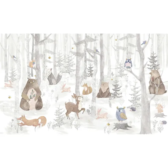 Papel pintado panorámico Niños - Animales del Bosque