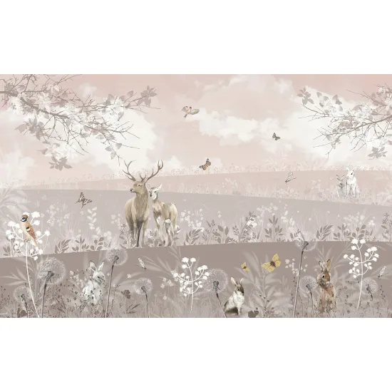 Panoramic Wallpaper - Wall Mural for Children - Deer