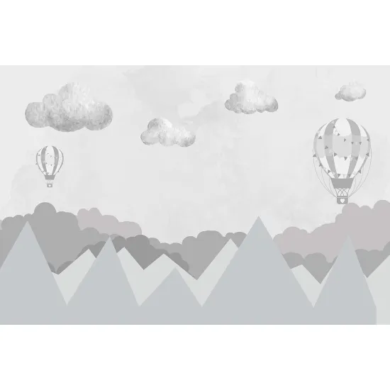 Panoramic Wallpaper - Wall Mural for Children - Hot Air Balloons
