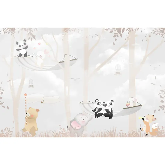 Panoramic Wallpaper - Wall Mural Children - Animals