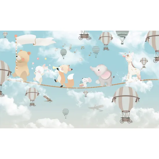 Panoramic Wallpaper - Wall Mural Children - Animals