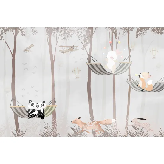 Panoramic Wallpaper - Wall Mural Children - Animals
