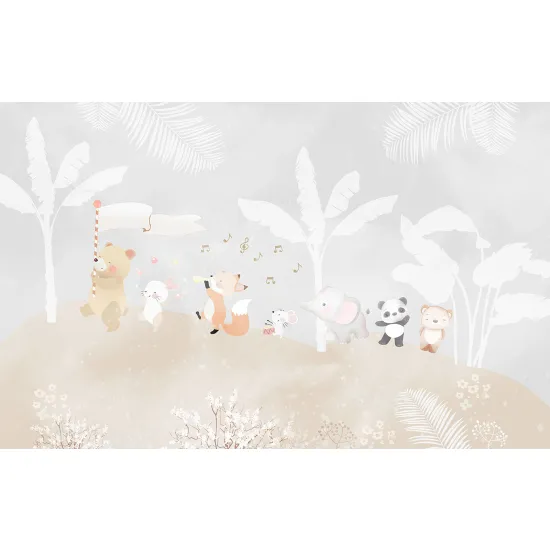 Panoramic Wallpaper - Wall Mural Children - Animals