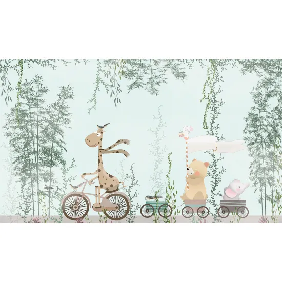 Papier peint panoramique Enfants - Animaux
