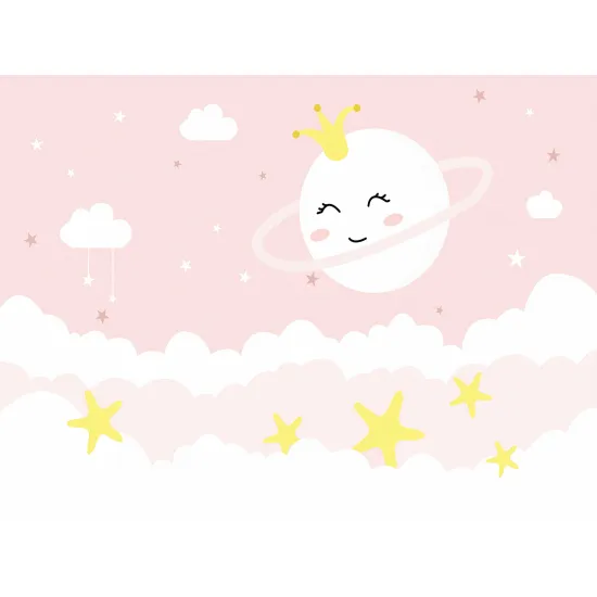Panoramic Wallpaper - Wall Mural Children - Stars Moon