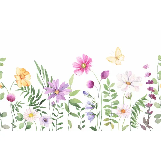 Panoramic Wallpaper - Wall Mural - Flowers