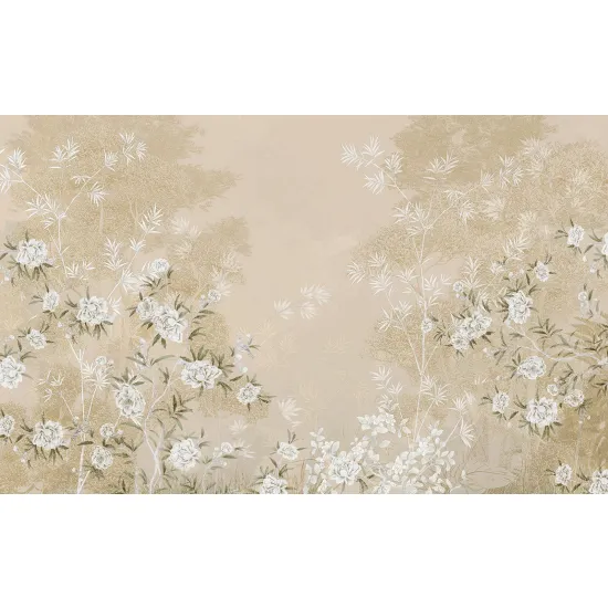 Panoramic Wallpaper - Wall Mural - Flowers
