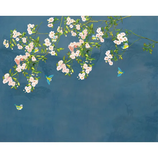 Papier peint panoramique - Fleurs Oiseaux