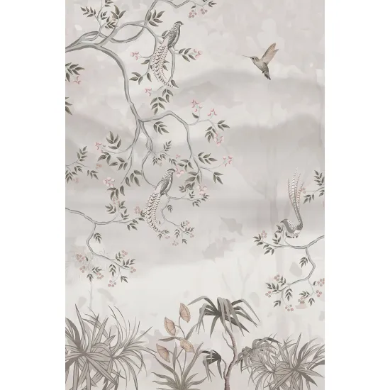 Papier peint panoramique - Arbres oiseaux