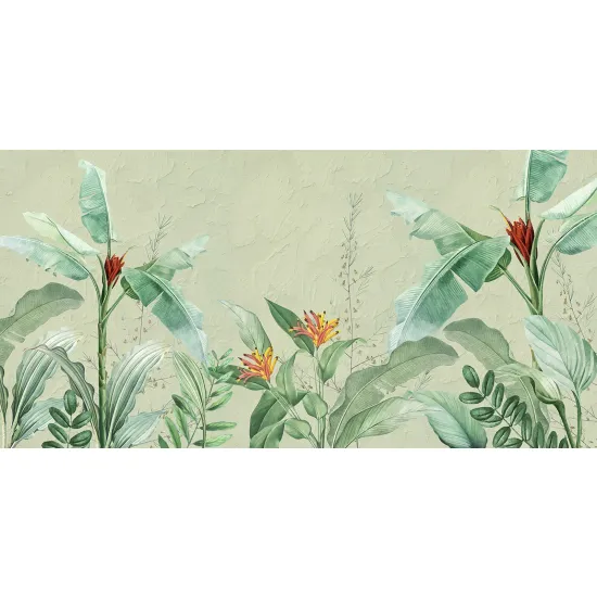 Papier peint panoramique - Feuilles Tropicales