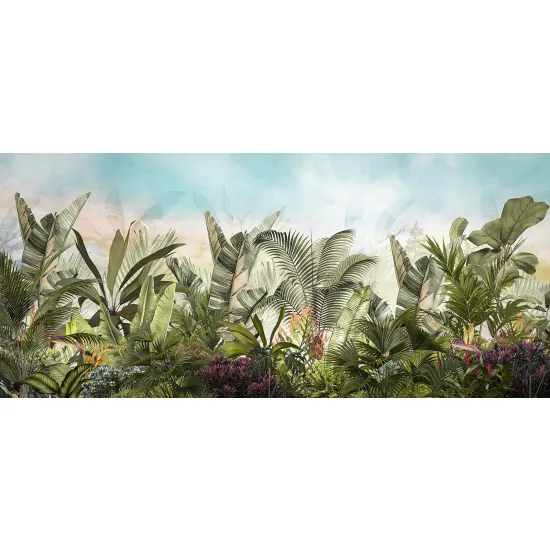 Papier peint panoramique - Feuilles Tropicales