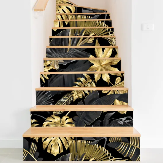 Stair riser stickers - Tropical leaves