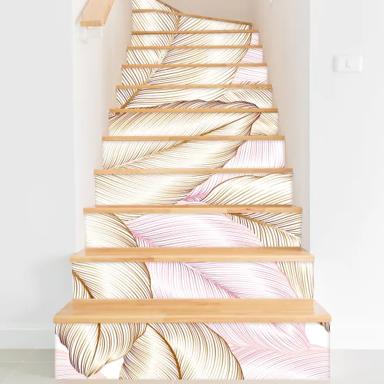 Stair riser stickers - Tropical leaves