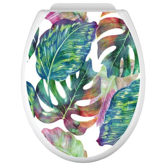 Toilet seat sticker - Tropical Leaves