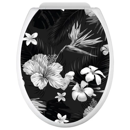 Toilet seat sticker - Tropical flowers