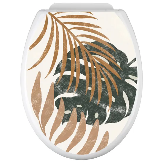 Toilet seat sticker - Tropical Leaves