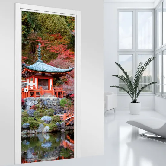 Stickers pour porte - Temple Japonais
