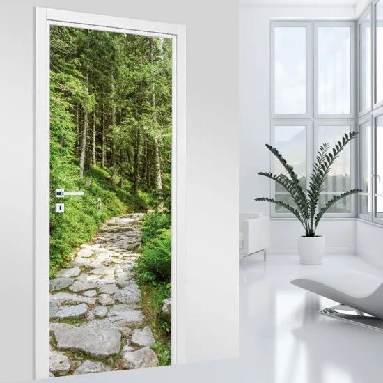 Stickers pour porte - Chemin Forêt