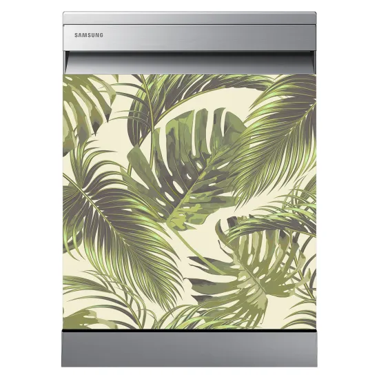Stickers Lave vaisselle - Feuilles tropicales