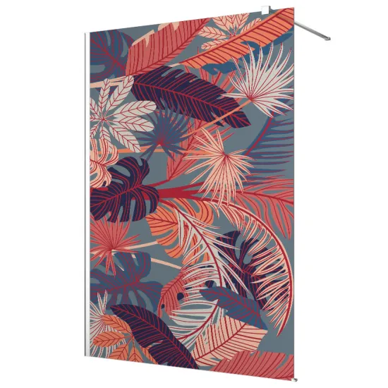 Frosted glass stickers for shower screens and windows - Tropical Leaves