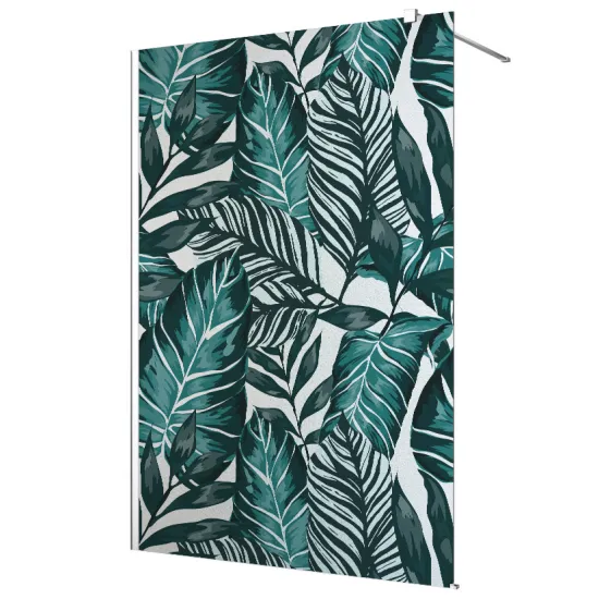 Frosted glass stickers for shower screens and windows - Tropical Leaves