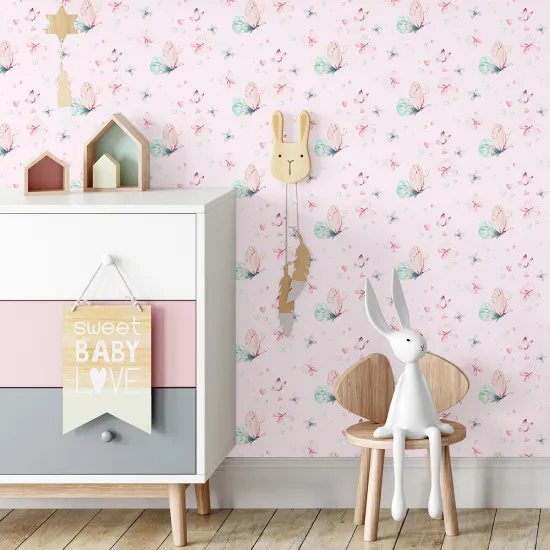Kid Wall Mural - Wallpaper - Butterflies