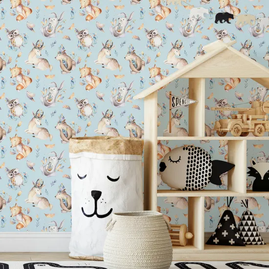 Kid Wall Mural - Wallpaper - Forest Animals