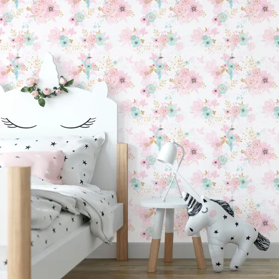 Kid Wall Mural - Wallpaper - Floral Birds