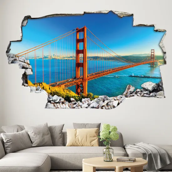 Hole In The Wall Sticker - Optical illusions - Golden Gate